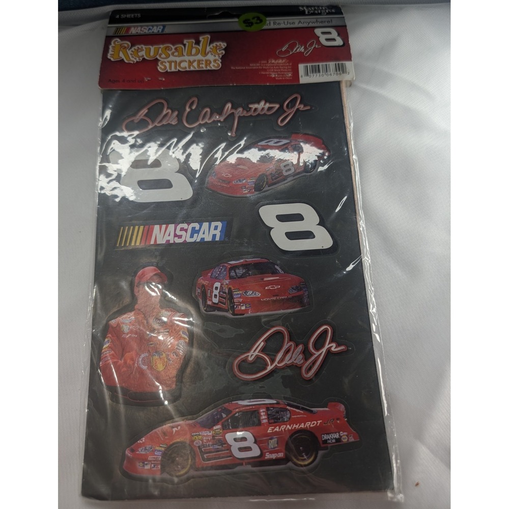 Martin Designs Dale Earnhardt Jr #8 NASCAR Reusable Stickers 4 Sheets